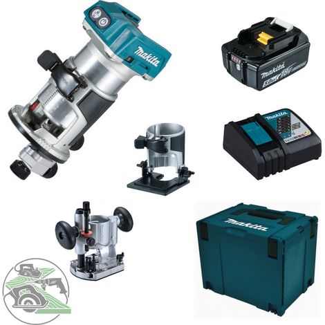 Makita Akku-Multifunktionsfräse DRT50ZJX2 18V + DC18RC + Akku 5,0 Ah BL 1850B (1/2)