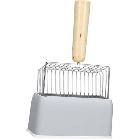 Ramasse Litière Chat avec Manche Pelle Métallique Résistante avec Support pour Accessoires Chat Nettoyage et Rangement Pratique (1/3)