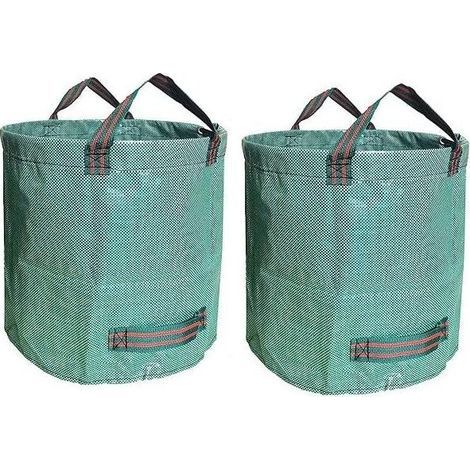 Lot de 2 sacs à déchets 500L – Capacité 50kg – Tissu PP indéchirable – 4 poignées pour transport facile – Réutilisables et écologiques (1/5)