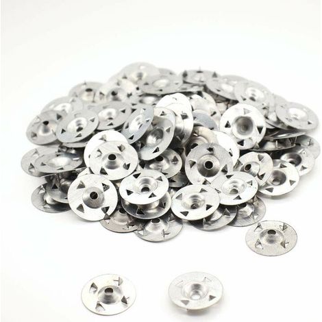 YMYNY Lot de 100 rondelles à 4 griffes pour plaque de plâtre extrudée, isolation thermique (1/4)
