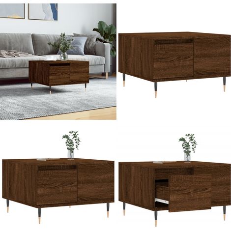 Couchtisch Braun Eichen-Optik 55x55x36,5 cm Holzwerkstoff - Couchtisch - Wohnzimmerstil - Eiche Optik - Holzmöbel - Schubladen - Home & Living (1/5)