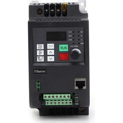 Jeffergarden Convertisseur de fréquence, convertisseur de fréquence VFD onduleur solaire VFD DC convertisseur de fréquence photovoltaïque PWM contrôle DC400-700V entrée triphasée 0-380VAC (0,75 kW) (1/5)