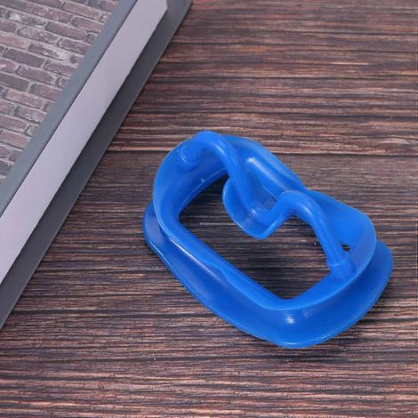 Deux écarteurs buccaux dentaires bleus, en silicone souple, pour l'ouverture labiale et buccale intra-orale, écarteur de bouche, extenseur de joue, appareils dentaires orthodontiques. (1/5)