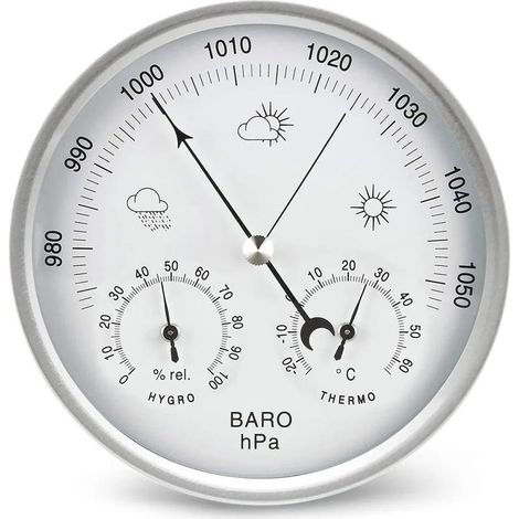 Station météo cadran analogique baromètre avec thermomètre hygromètre mesure de la pression atmosphérique simplicité et facilité de lecture (1/4)