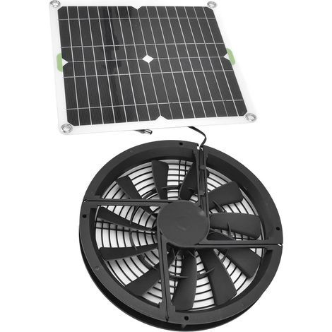 Ventilateur de Panneau Solaire, réduit la température intérieure, avec Treillis de Protection en métal, pour Camping, Caravane, Yacht, Niche pour Chien, poulailler (1/5)