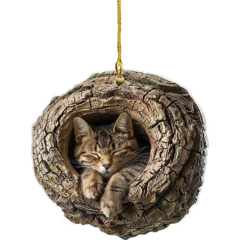 Pendentif Animal - Acrylique Transparent - Design Arbre Tronc 3D Avec Oiseau - Décoration Murale Intérieure - Lot de 1 (1/5)