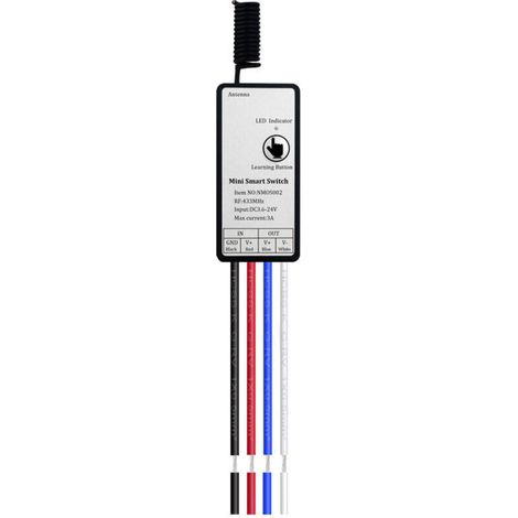 Télécommande Sans Fil 433 MHz Récepteur Relais DC 3.6V 6V 12V Module 1 Canal Pour Lampe LED DIY