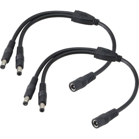 5.5/2.1MM 12V DC câble d'alimentation splitter 1 mâle à 2 connecteurs femelles CCTV (1/5)