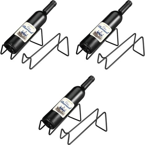 Lot de 6 porte-bouteilles de vin en métal pour comptoir - Support compact pour présenter le vin rouge - Idéal pour la maison, le restaurant, le bar (1/5)