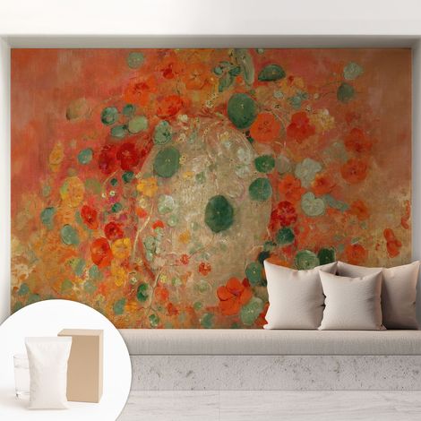 Tapete Tapete Vliestapete mit Kleber - Fototapete mit Motiv - Wandtapete modern - Wanddeko Abstrakte Blumen 208x146 cm (1/5)