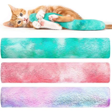 Jouets à l'herbe à chat pour chats, lot de 3 coussins de couleurs dégradées, jouet interactif pour les dents, peluche interactive, accessoire de jeu et d'exercice pour le nettoyage des dents