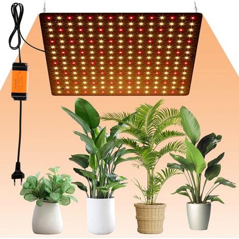 Lampe pour Plantes D'intérieur 225 LEDs 1000W Lampe de Croissance Spectre Complet con 4 Crochet Lampe de Croissance LED pour Plantes de Serre, Légumes, Fleurs (Blanc+Rosso) (1/4)