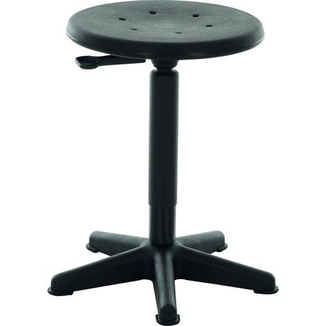 STIER Arbeitshocker mit Gleitern Sitzhöhe 440-630mm PU-Sitz