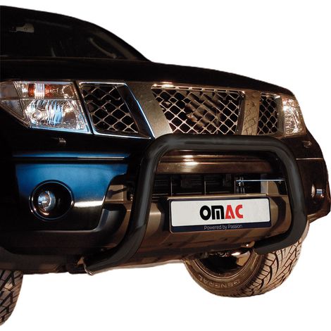 Omac – Pare-buffle avant pour Nissan Pathfinder 2005-2010 – Acier inoxydable noir – Installation facile – Résistant à la rouille et aux intempéries (1/5)