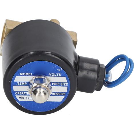 Électrovanne 2W normalement fermée, noyau laiton-cuivre, bobine électrique pour eau gaz huile, 3/8 pouce DC12V (1/5)