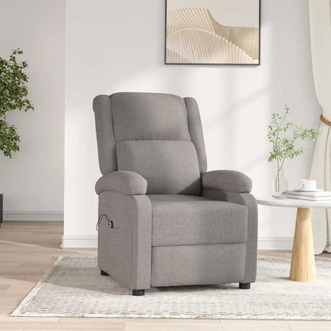vidaXL Sillón reclinable eléctrico tela gris taupé (1/5)