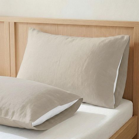 Taies Oreiller 45x70 cm Lot de 2 100% Coton Lin (1/5)