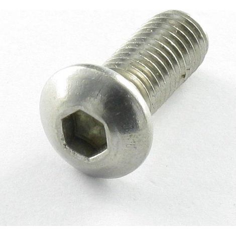 Vis métaux BHC (Tête Bombée Hexagonal creux) M6X30 Filetage total Classe 10.9 Clé de 4 HC4 Acier zingué-1 pièce (1/2)