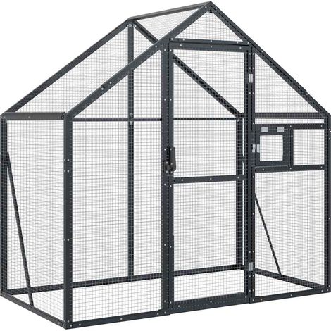 vidaXL Pajarera de aluminio gris antracita 179x100x185 m (1/2)