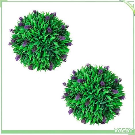 Boules de buis artificiel - FAFEISY - 41624 - Ø30 cm - Lavande pourpre - Lot de 2, résistant aux intempéries (1/3)