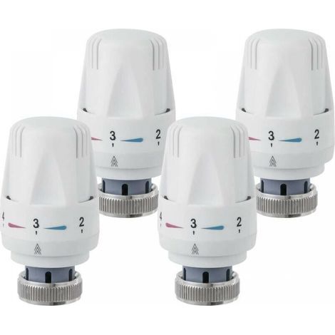 Set di 4 testine per valvole termostatiche per radiatori, M 30 x 1.5, testine di ricambio per valvole termostatiche per radiatori, valvole termostatiche per radiatori (1/5)
