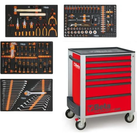 Beta BW 2400S 7/E-S Cassettiera mobile con assortimento in termoformati 240 Pz. - Rosso