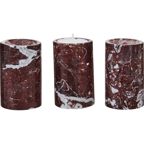 Interiors by Premier Three Red Marble Tealight Holders,Candle Protection Candleholders, Easy to Clean Large Candle Holders (1/5)