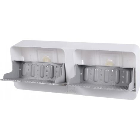 1 Porte- Mural en Plastique - Système de Drainage pour Cuisine et Salle de Bain - Double Design Gris pour Un Rangement Facile et Une propreté (1/5)