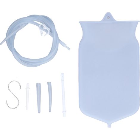 Kit de lavement en silicone, poche de 2 L pour lavement à domicile, nettoyage intestinal au café (1/5)