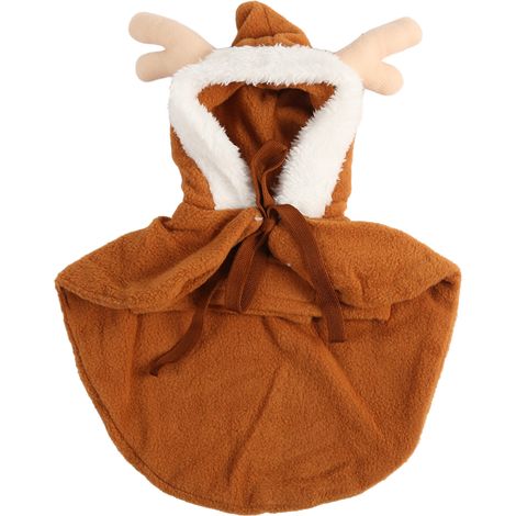 Costume d'élan de noël pour chien mignon, doux, chaud, ample, à la mode, manteau à capuche pour chiot, pour petits chiens XL (1/5)