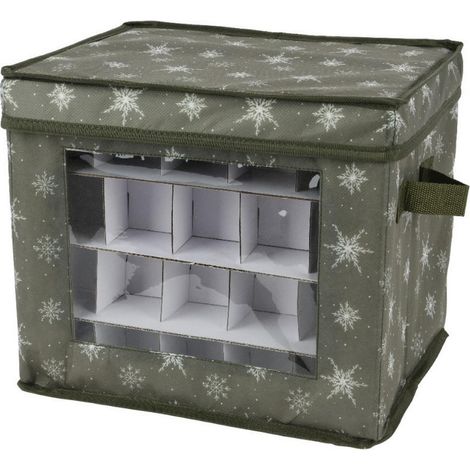 Scatola in poliestere colore verde con doghe contenitore porta palline da 64 pezzi (1/5)