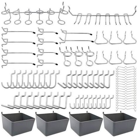 Werkzeughalter mit Lochwandhaken, Ablagen und Stiftverschlüssen zur Organisation verschiedener Werkzeuge, 80-teilig (1/5)