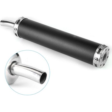 Silencieux Moto 470Mm,Silencieux Silencieux D'Échappement De Cyclomoteur,Silencieux D'Échappement en Acier Inoxydable 20 Mm/0,8 Pouces Pièces Modifiées pour Temps Noir (Noir)