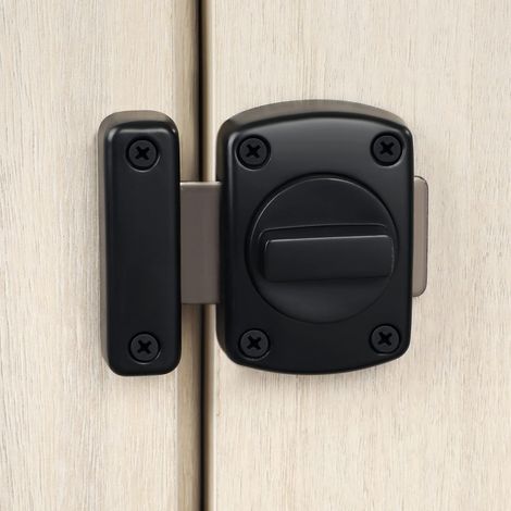 Verrou de porte coulissante à tige, verrou de porte de grange à boucle, verrou de porte de clôture en bois à crochet et œillet, verrou de porte noir, verrou de fenêtre de navire