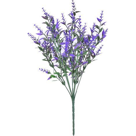 Plante fleurie artificielle,Lot de 6 Bouquets de Fleurs de Lavande artificielles pour décoration d'extérieur Résistantes aux UV Ne Se décolorent Pas Violet Plante fleurie artificielle
