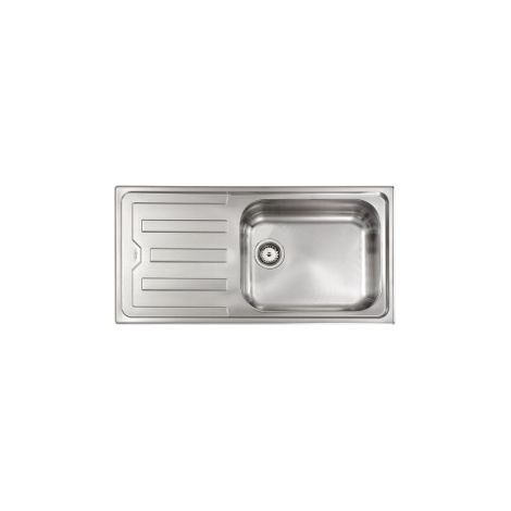 CM 010016DCSSP Cristal Lavello da Incasso 1 Vasca con Gocciolatoio Acciaio Inox Satinato colore Acciaio inox (1/5)