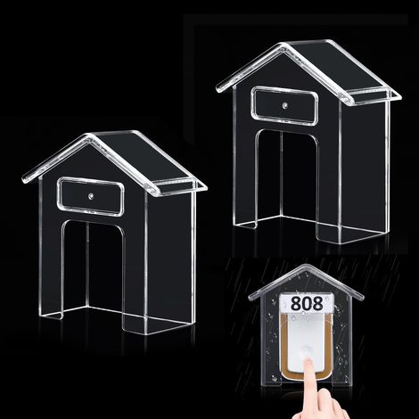 Couvercle Étanche Transparent pour Sonnette,2 Pièces Housse de Protection Extérieure Anti-Pluie,Boîtier de Contrôle d'Accès de Porte (10x7x4 cm) (1/5)