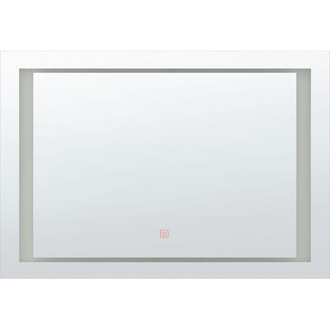 LED-Badezimmer-Spiegel EYRE 80 cm 60 cm Silber