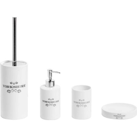 Ensemble d'accessoires de salle de bains blanc (1/2)