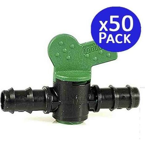 Lot de 50 Vanne Commutation d'Irrigation, Robinet d'arrosage goutte à goutte 20mm, valve 20 mm