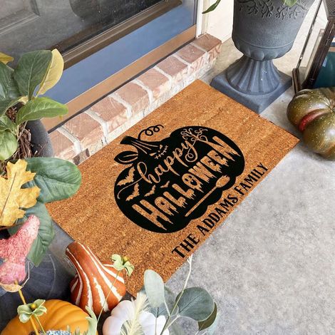 Tapis De Sol - Motif Citrouille - 50x80 Cm - Polyester Avec Dos Antidérapant En Caoutchouc - Pour Entrée Salle De Bain Cuisine Chambre - 1 Pièce (1/5)