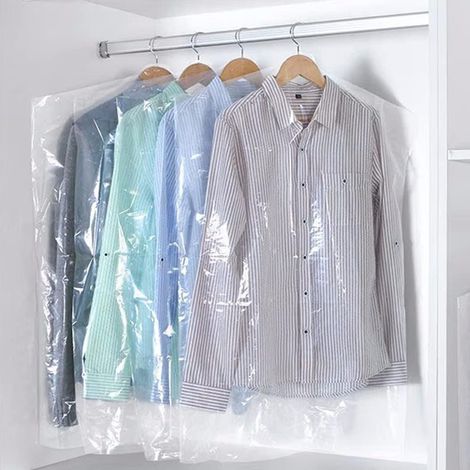 30 PCS Housses de Vêtements Transparentes 60  90cm Sac à Vêtements Suspendu Housses de Protection Vêtements Couverture Anti-Poussière de Vêtement