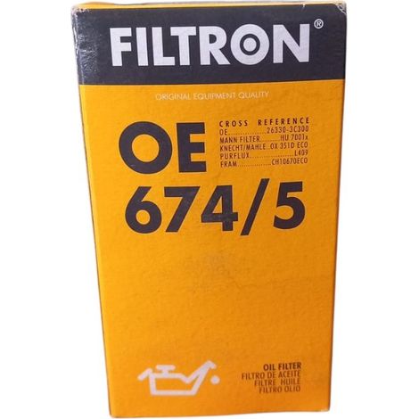 Filtro olio motore marca filtron codice filtro oe 674/5