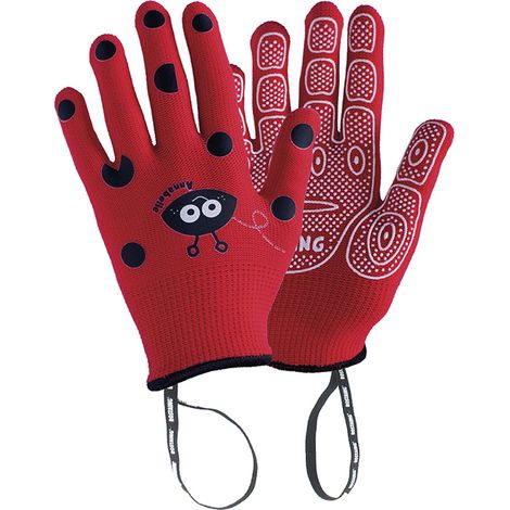 Gant de jardinage enfant rouge, ANABEL la coccinelle - ROSTAING - 3-4 ans (1/3)