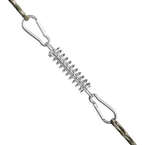 Befestigungssystem mit Spannfederschlaufe für Sonnensegel – Zubehör aus Edelstahl mit 4 Spiralfedern und 8 Karabinerhaken, 4 Stück (1/4)