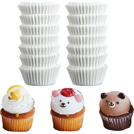 Lot de 300 Caissettes Papier, Anti-graisse, Moule Muffin, Blanc, Four Micro-ondes (1/5)