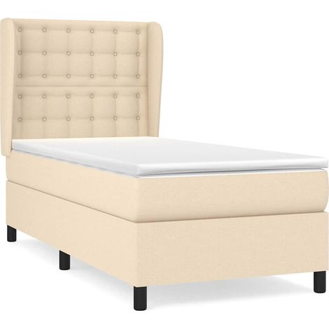 Maison Exclusive - Boxspringbett mit Matratze Creme 90x190 cm Sto (1/5)