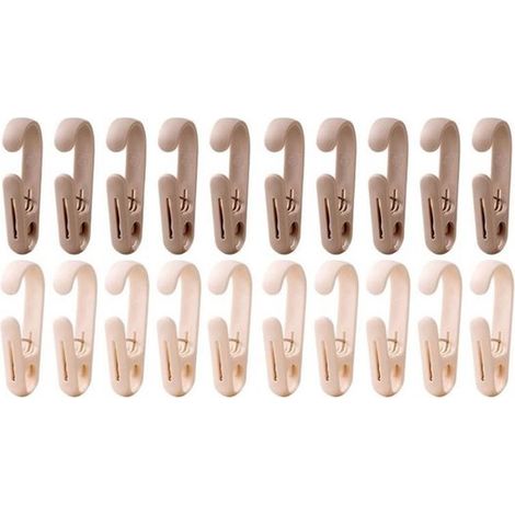 Set da 20 ganci a clip da 8 x 3 x 1,3 cm - Organizer versatile - Per soluzioni di sospensione in cucina e bagno - porta scarpe - mollette per il bucato (1/5)