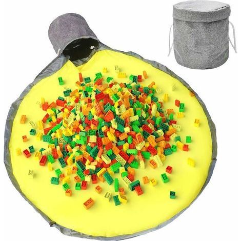 Panier De Rangement Pour Jouets Et Tapis De Jeu-Sac De Rangement Lego Sac De Rangement Tapis De Jeu Portable Grand Sac À Jouets (1/5)
