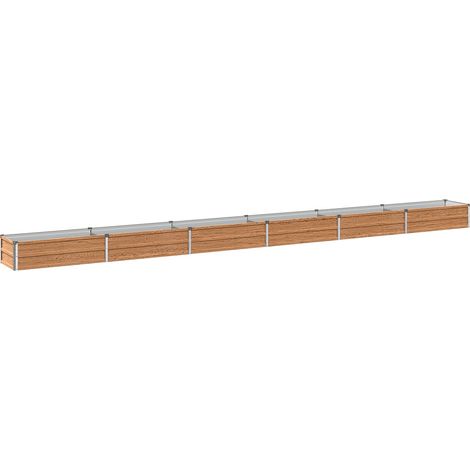 Raised Garden Bed Wood Brown 480 x 40 x 24 cm cold-rolled steel vidaXL